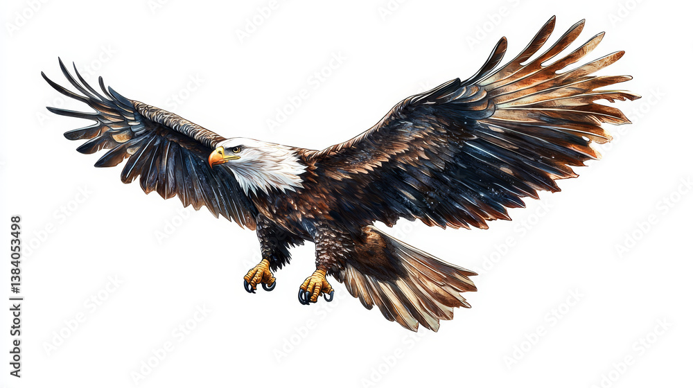 Obraz premium Eagle tattoo isolated on white, also as a logo idea. Jpeg version also available in gallery