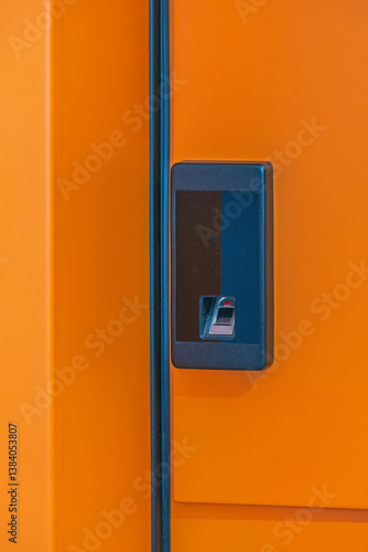 Obraz na płótnie Smarthome Fingerprint Access Door Biometric Control Entry System Modern Home w salonie