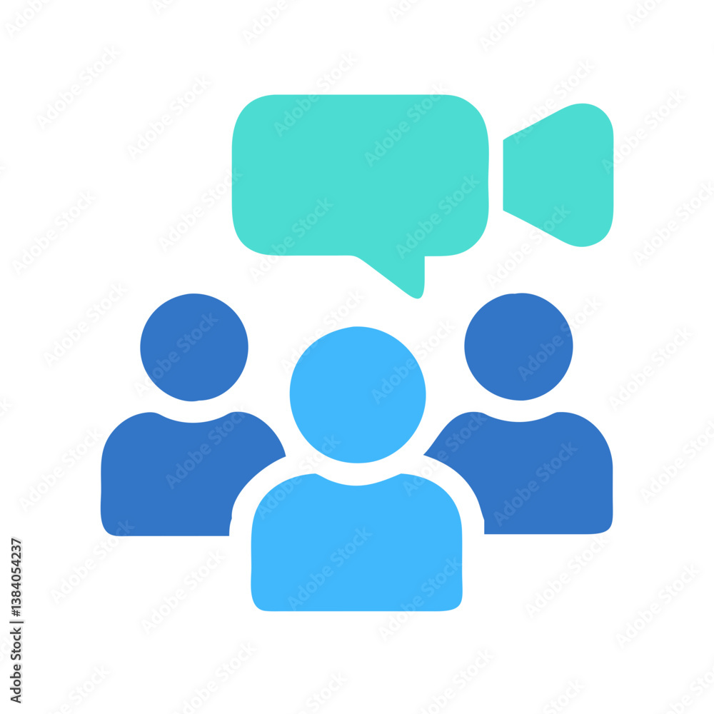 Video Chat Icon for Group Communication Video Chat Icon for Group Communication