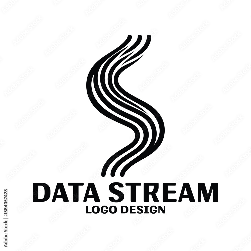 Fototapeta premium Data Stream Vector Logo Design