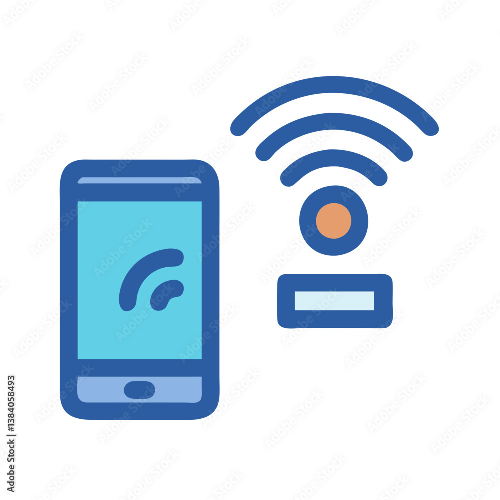 Stylish Wireless Communication Icon for Connectivity Stylish Wireless Communication Icon for Connectivity