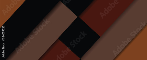 Randomly shifted black cube boxes blocks background wallpaper banner with copy space. vector