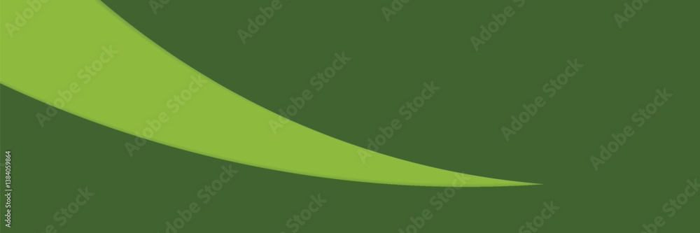 Fototapeta premium Vector green line background curve element with green space for text and message design, overlapping layers