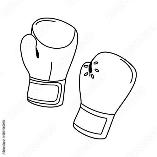 Boxing gloves resting on a flat surface after a rigorous training session