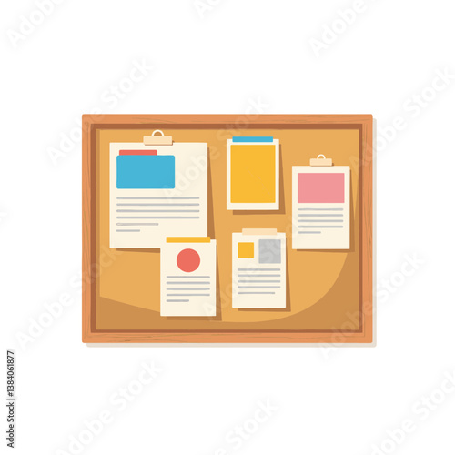 Colorful bulletin board with job postings and notes, information sharing