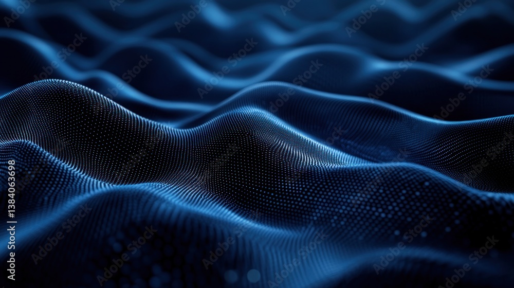Abstract dark blue wavy digital particle background. Abstract dark blue wavy digital particle background.
