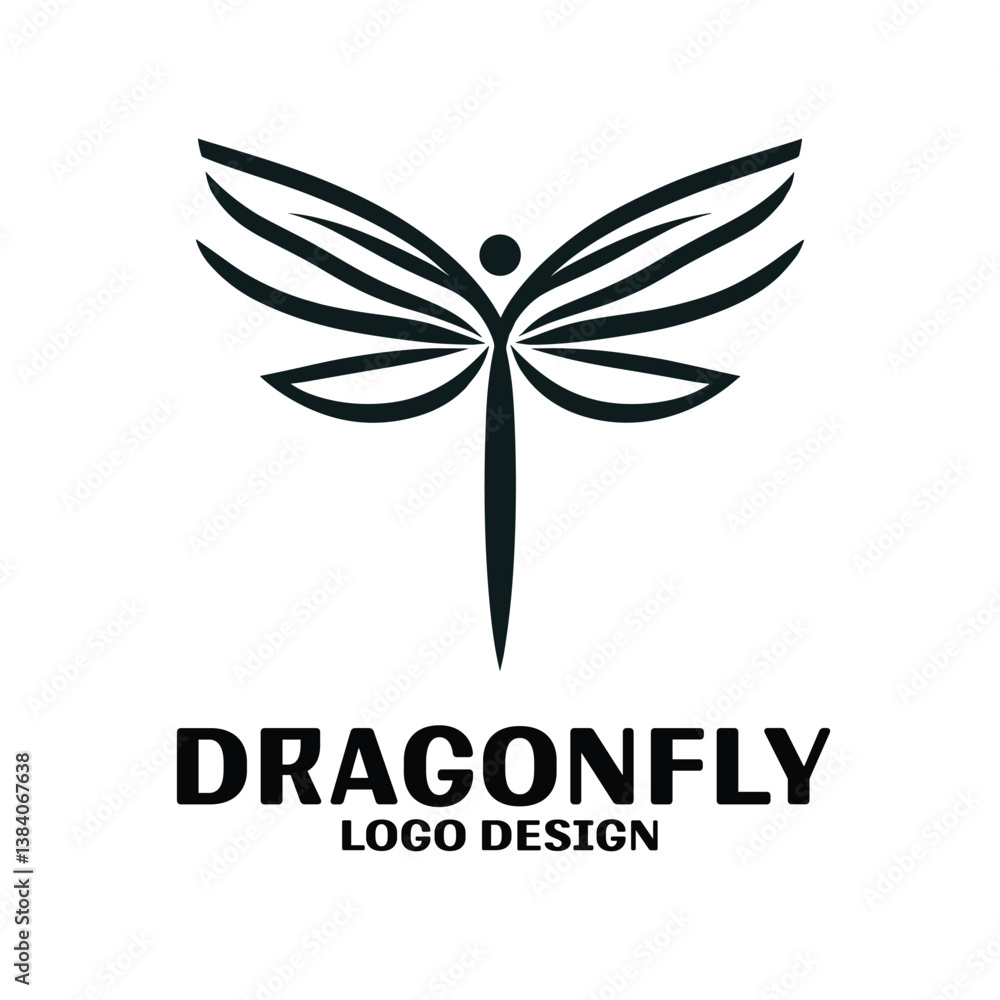 DragonFly Vector Logo Design DragonFly Vector Logo Design