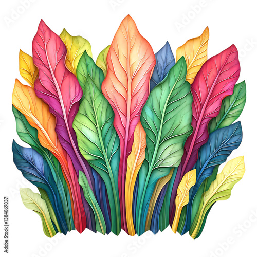 Wallpaper Mural Vibrant Swiss Chard Bunch with Colorful Stems Isolated on Transparent Background Torontodigital.ca