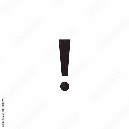 Black mark expresses concern on clean background design