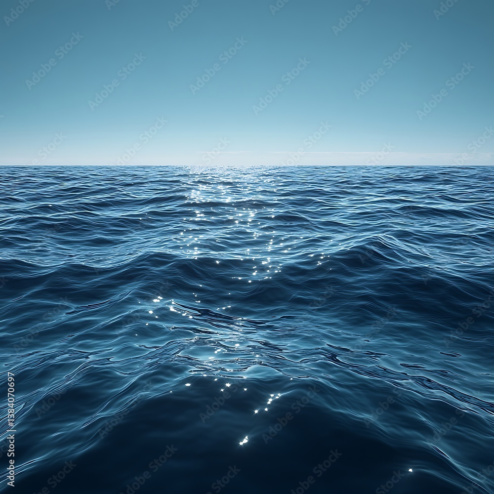 Tranquil sea waves blue horizon serene water high resolution hd image Tranquil sea waves blue horizon serene water high resolution hd image