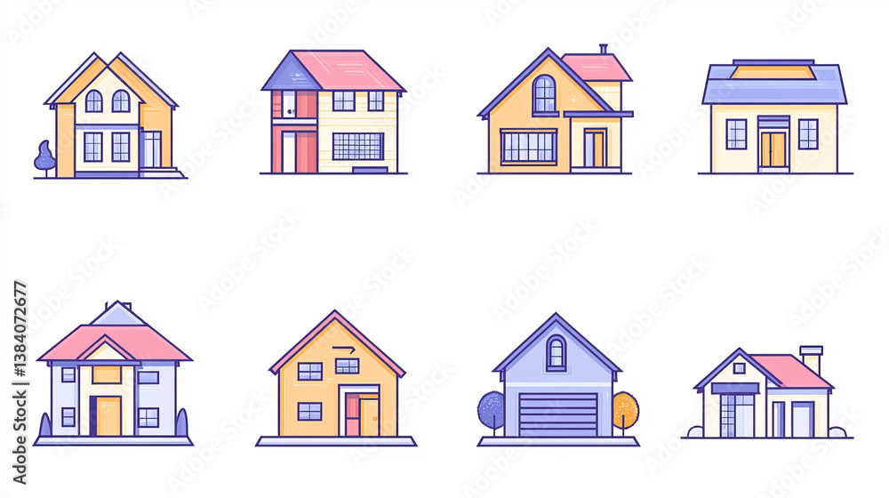 Interior design, home project and house architecture plan vector line icon. Apartments interior design and architect project development icon of blueprint and pencil for reals estate planning Interior design, home project and house architecture plan vector line icon. Apartments interior design and architect project development icon of blueprint and pencil for reals estate planning
