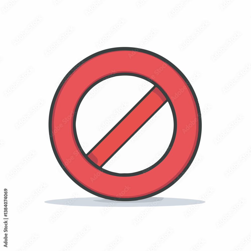 Prohibition sign shows restriction denial on white background detail Prohibition sign shows restriction denial on white background detail