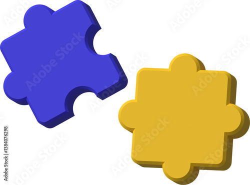 Two 3D puzzle pieces