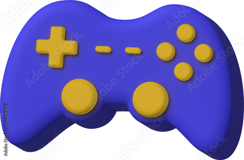 3D render of a blue gamepad