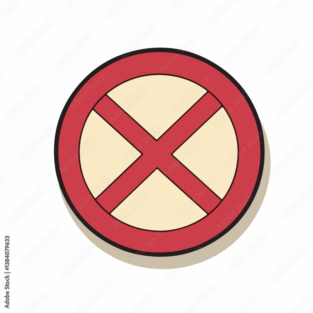 Red cross prohibits actions in caution safety presentation design Red cross prohibits actions in caution safety presentation design