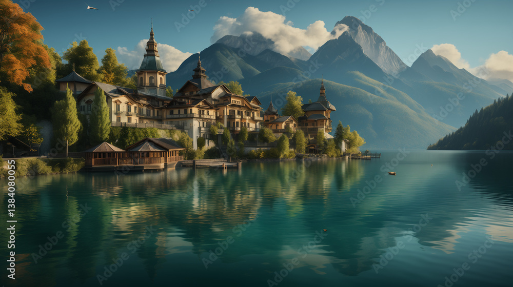 Naklejka premium astarte.ai: Leather Backpack Ready for a World Journey