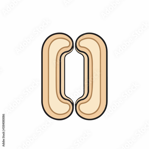 Abstract shapes align symmetrically creating design on background