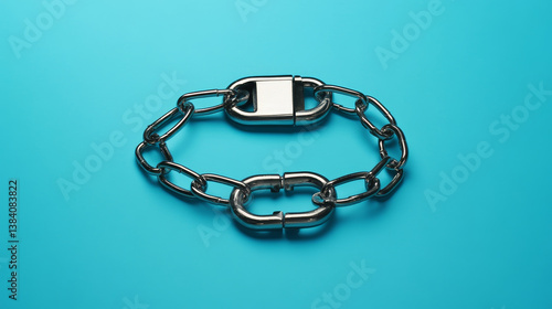 Wallpaper Mural Rigid control. Padlock and chain on blue background.  Torontodigital.ca