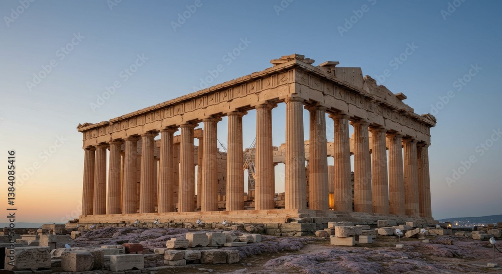 Obraz premium Minimalist Parthenon Depiction