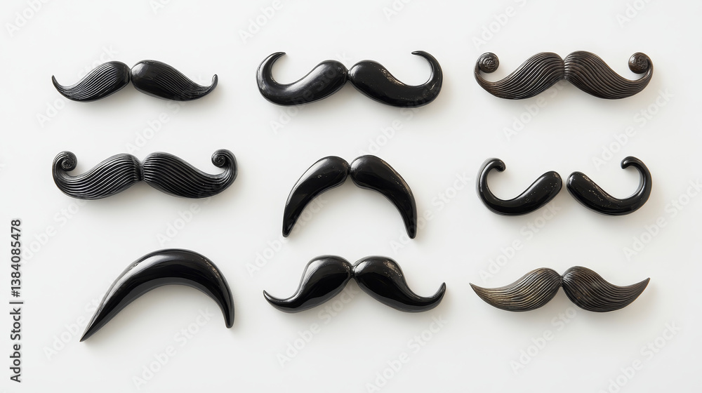 Set of man moustaches isolated on white background, also as logo template. Jpeg version also available in gallery Set of man moustaches isolated on white background, also as logo template. Jpeg version also available in gallery