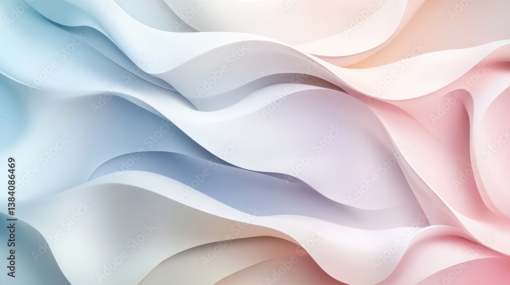 Obraz premium Modern abstract background featuring layered gradient forms in soft pastel tones with a fluid minimalistic aesthetic for creative projects