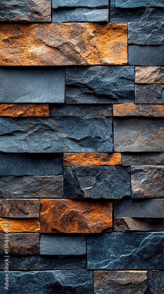 A close-up of a rustic stone brick wall, showcasing natural variations and textures, symbolizing strength, timelessness, and connection to nature in modern architectural design A close-up of a rustic stone brick wall, showcasing natural variations and textures, symbolizing strength, timelessness, and connection to nature in modern architectural design