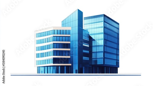 Wallpaper Mural Modern glass office buildings, city skyline, business district, architectural design, website banner Torontodigital.ca
