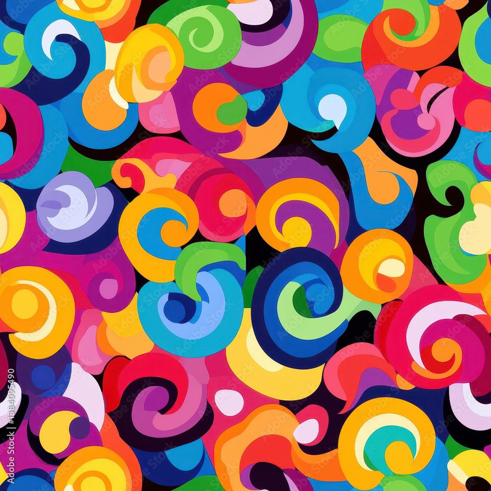 Fototapeta premium Bright, swirling patterns explode with color, creating a dynamic and modern artwork for a clean backdrop.