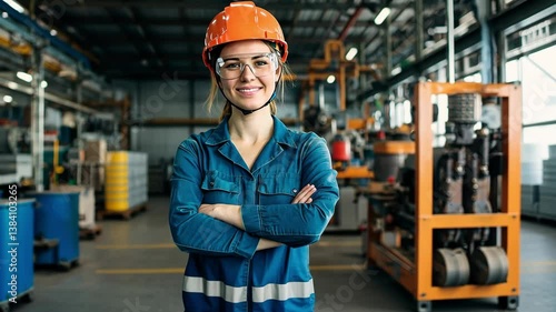 Warehouse Employee Organizing Supplies with Safety Gear