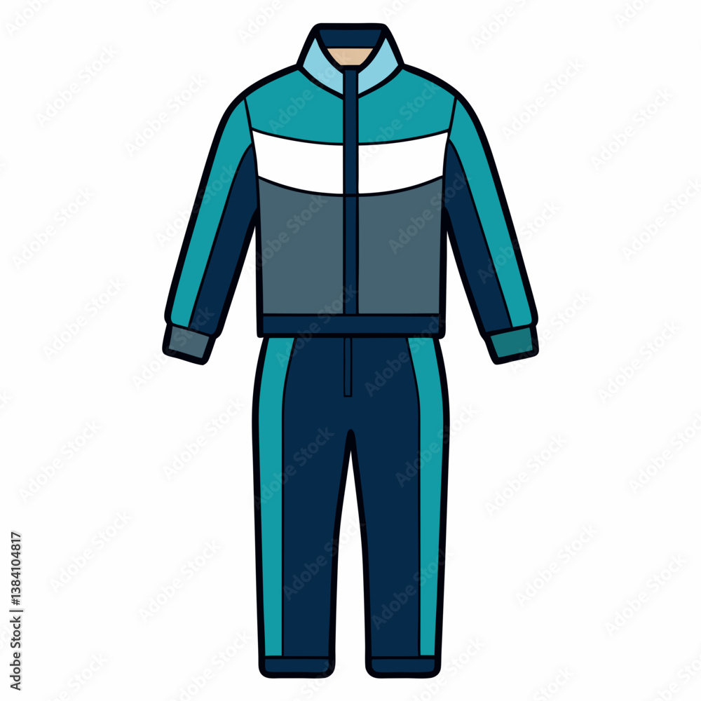 Minimal Tracksuit Vector Illustration on White Background Minimal Tracksuit Vector Illustration on White Background