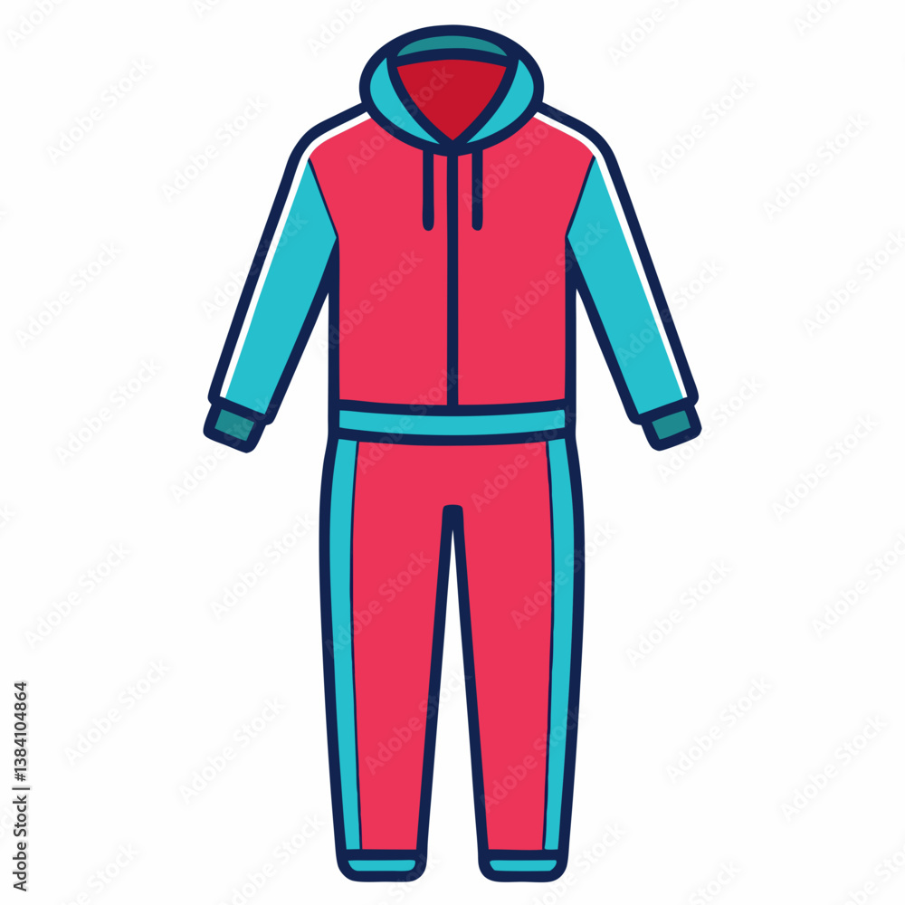 Minimal Tracksuit Vector Illustration on White Background Minimal Tracksuit Vector Illustration on White Background
