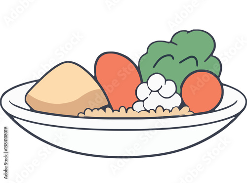 Healthy Bowl of Fresh Vegetables and Couscous