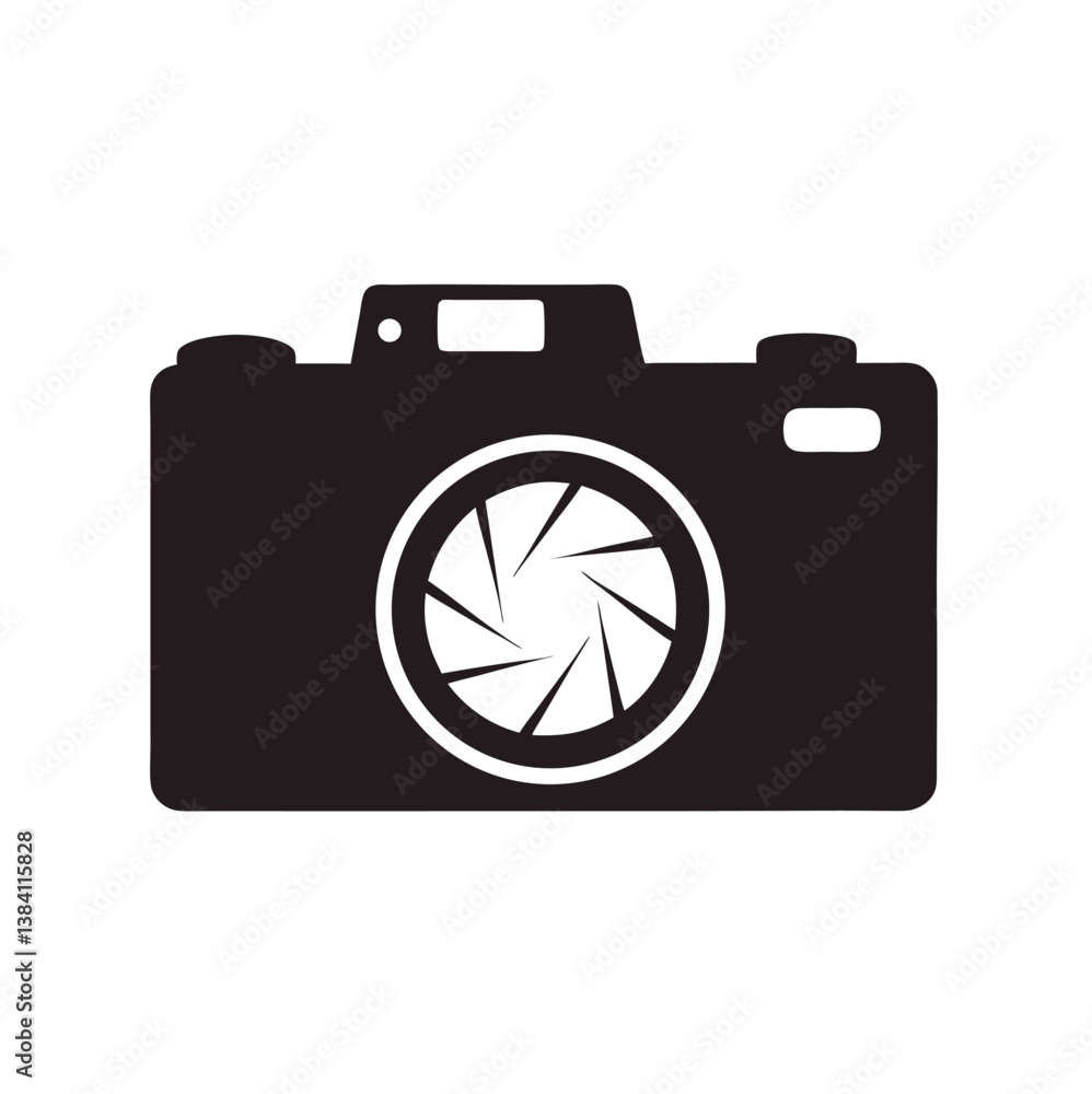 Camera Icon Silhouette on White Background Camera Icon Silhouette on White Background