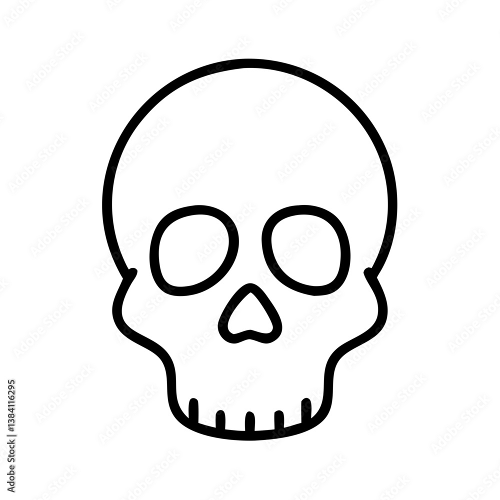 Skull symbol, representing Halloween, spooky and eerie atmosphere in minimalistic design Skull symbol, representing Halloween, spooky and eerie atmosphere in minimalistic design