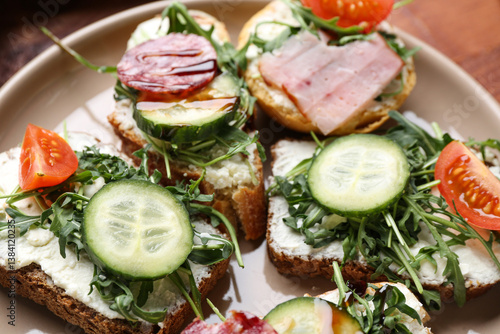 Gourmet open-faced sandwich...