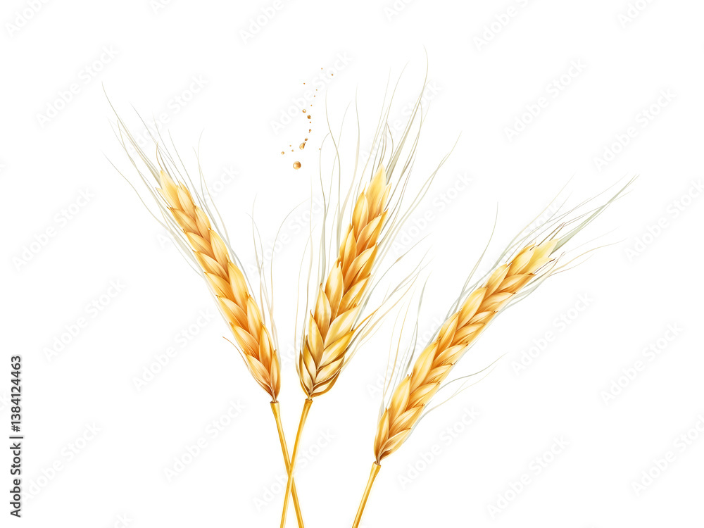 Close-up of golden wheat stalks, symbolizing agriculture and organic food production. Generative AI Close-up of golden wheat stalks, symbolizing agriculture and organic food production. Generative AI
