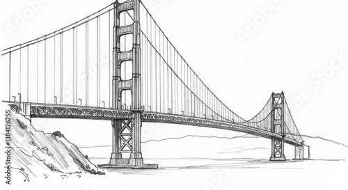 Golden Gate Bridge Suspension Cable Sketch