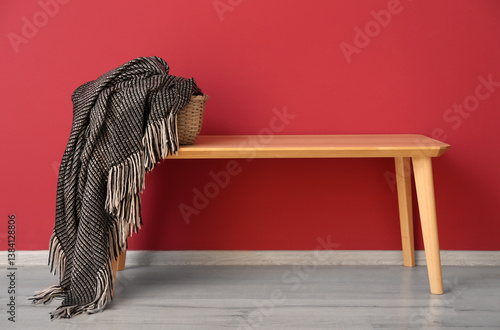 New soft blanket on table n...