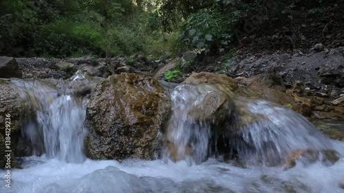 Hidden Waterfall Near Patna Waterfall on the Way to Neelkanth Mahadev Temple, Rishikesh, India