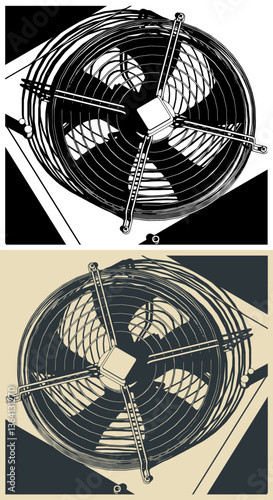 Air ventilation system outdoor unit close-up