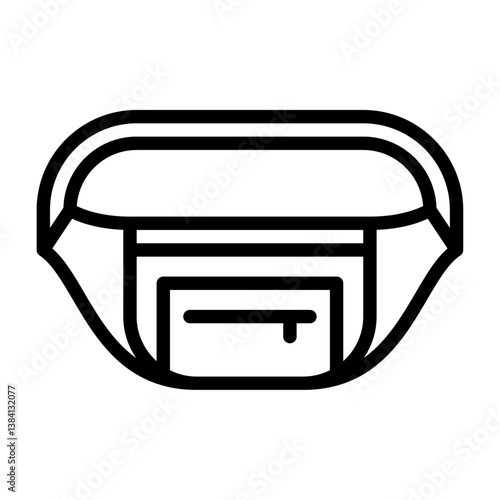 waist bag outline icon. waist bag black line illustration.