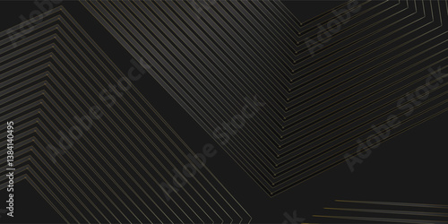 black doff background. Modern lines curves abstract presentation background. Luxury paper cut background