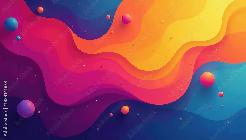 Fototapeta premium Abstract geometric shapes in vibrant colors for social media backgrounds , wallpaper, overlay