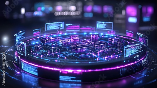 Futuristic Digital Cityscape: A Holographic Smart City Model