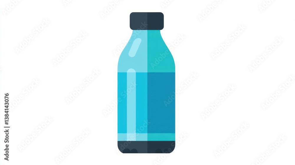 A sleek modern water bottle with a gradient blue design and black cap ideal for hydration and A sleek modern water bottle with a gradient blue design and black cap ideal for hydration and
