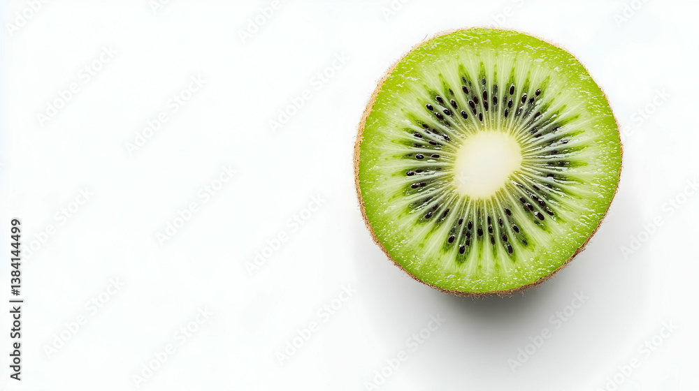 Close Up Of Sliced Kiwi On White Background Close Up Of Sliced Kiwi On White Background