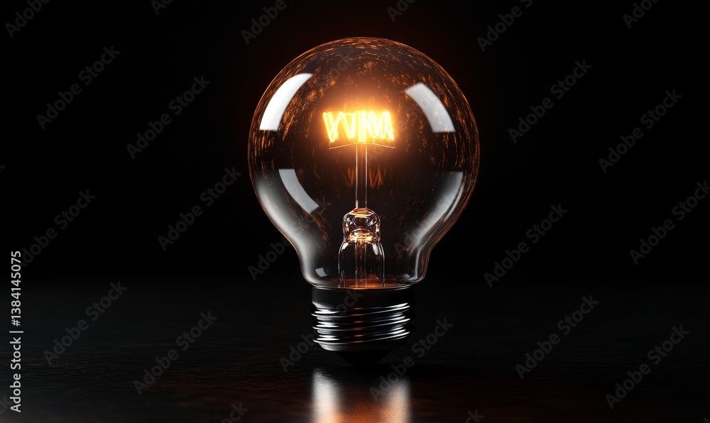 Illuminated lightbulb with glowing letters Illuminated lightbulb with glowing letters