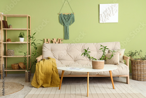 Stylish interior of green l...