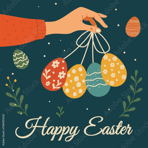 happy easter greeting card