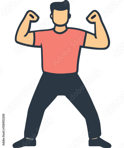 Man Showing Strength in Dynamic Pose